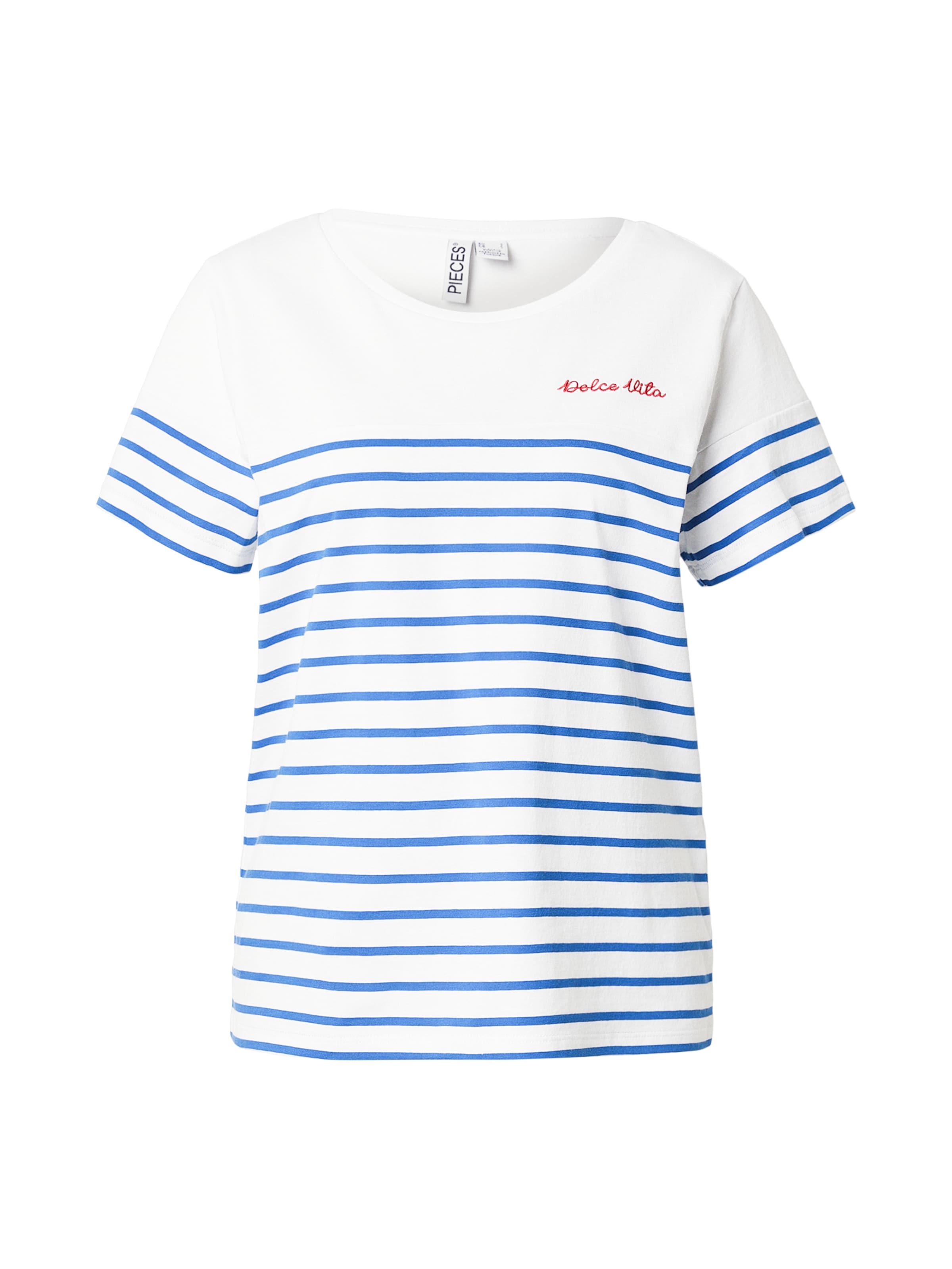 PIECES Μπλουζάκι 'PCAMIA' σε μπλε / κόκκινο / λευκό, Άποψη προϊόντος