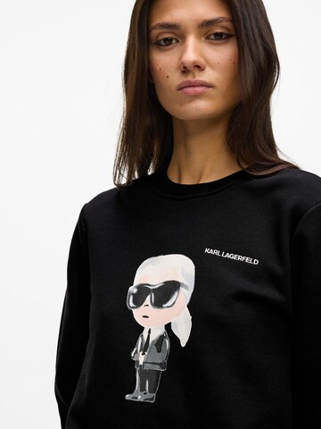 Felpa 'Ikon' di Karl Lagerfeld in nero