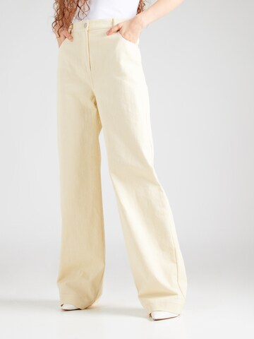 REMAIN Wide leg Trousers in Beige: front