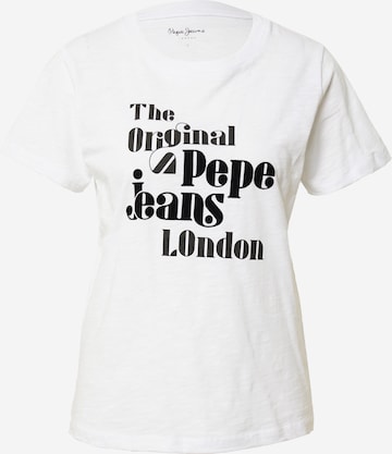 balts Pepe Jeans T-Krekls 'PIA': no priekšpuses