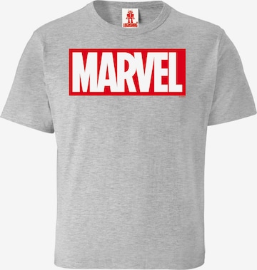 LOGOSHIRT Shirt 'Marvel Comics' in Grijs: voorkant