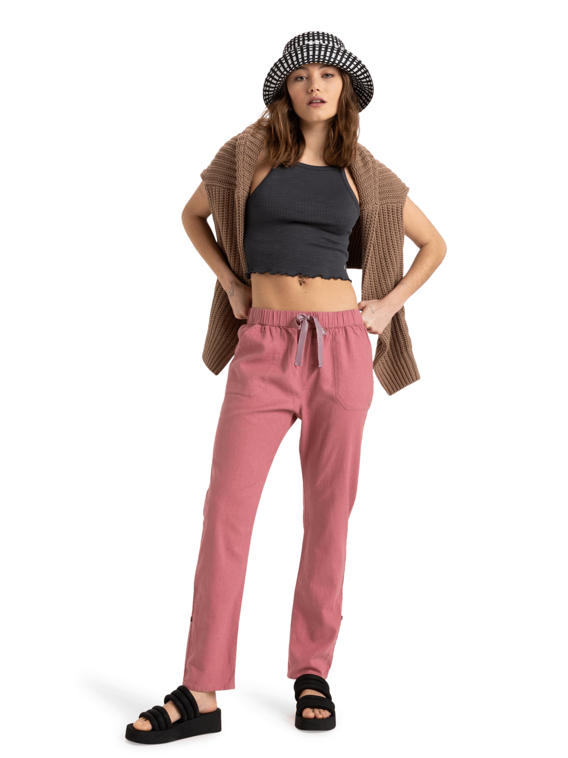 ROXY Regular Pants in Pink: front