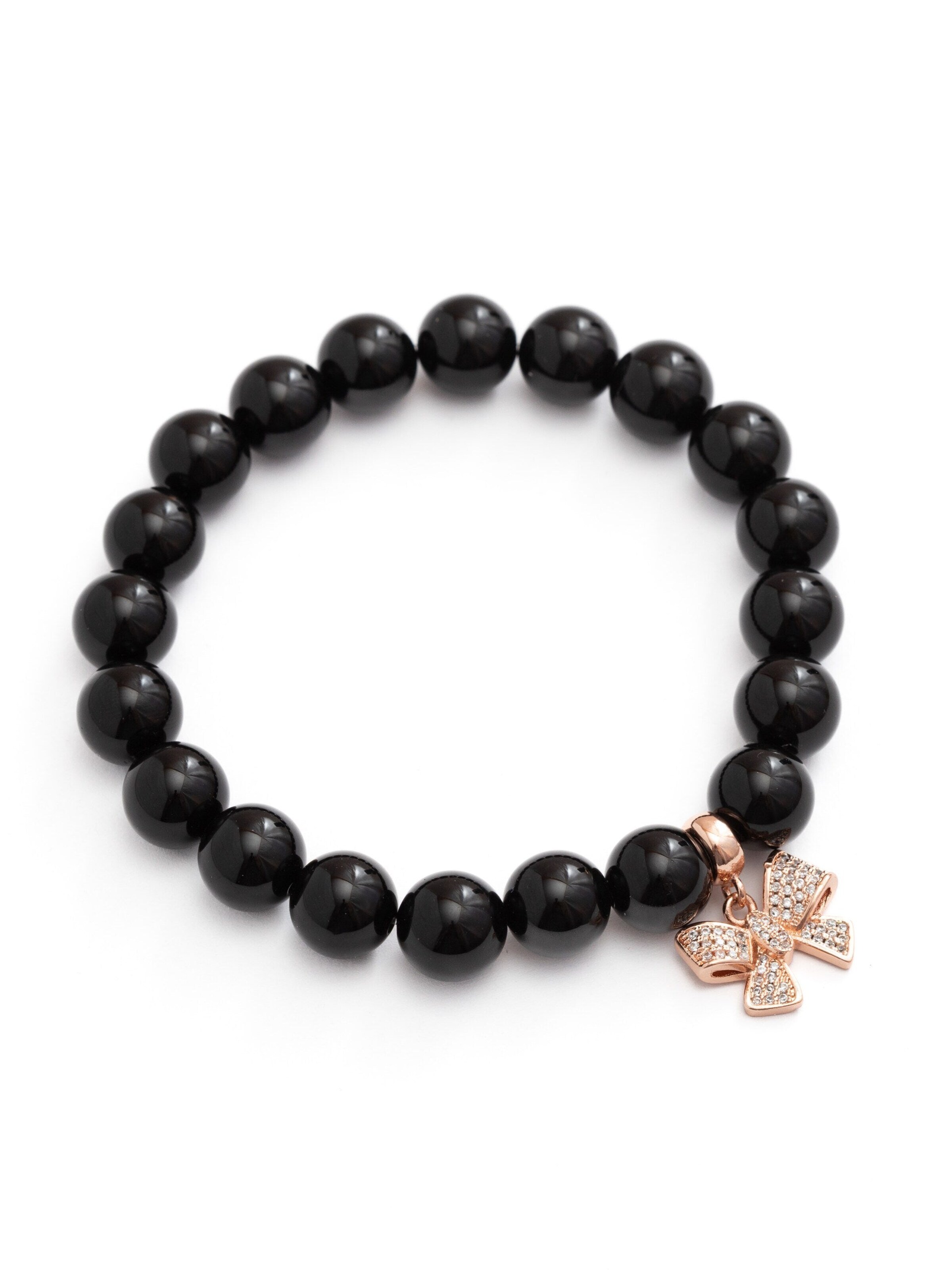 Secret Stones Armband 'Harmony Thread' in Schwarz: Vorderseite