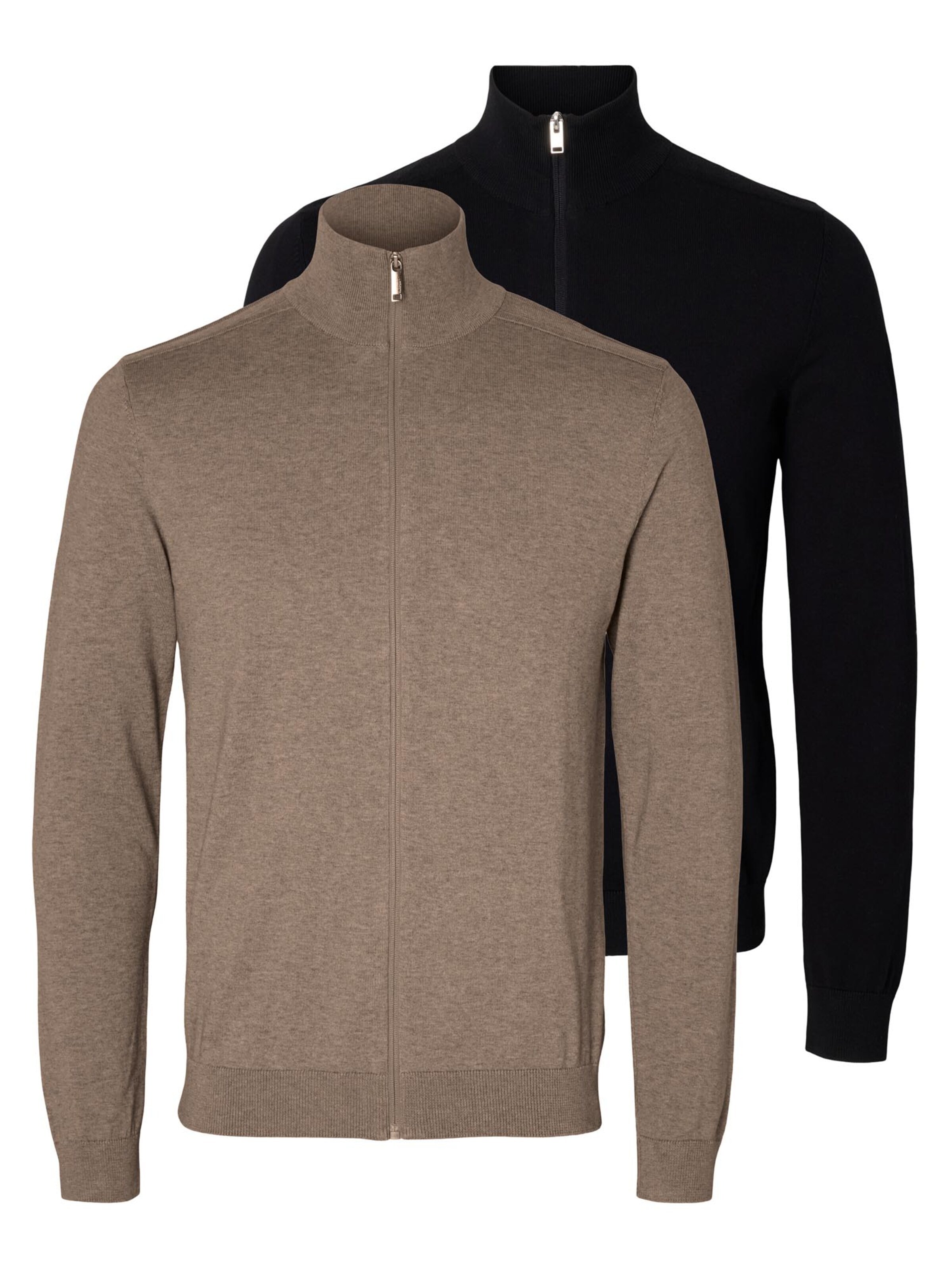 SELECTED Knit Cardigan 'Berg' in Brown: front
