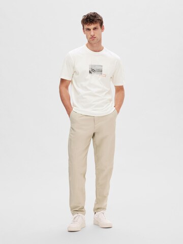 SELECTED HOMME Loosefit Lærredsbukser i beige