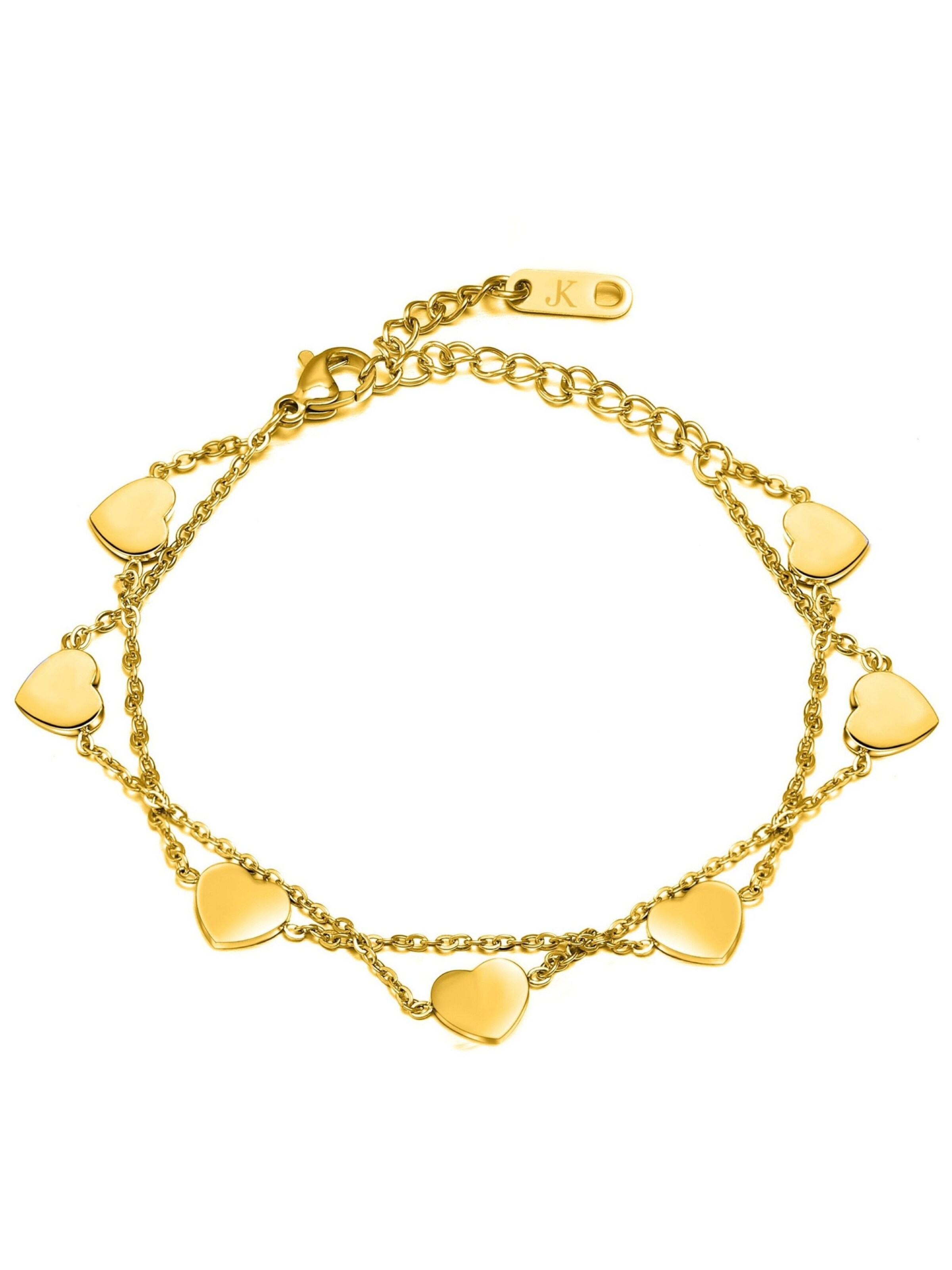 Kim Johanson Armband '7 Herzen'‌‌‌‌ in Gold: Vorderseite