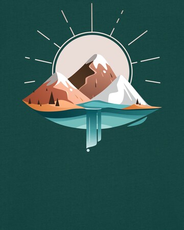 Watapparel Shirt 'Sunrise & Lake' in Grün