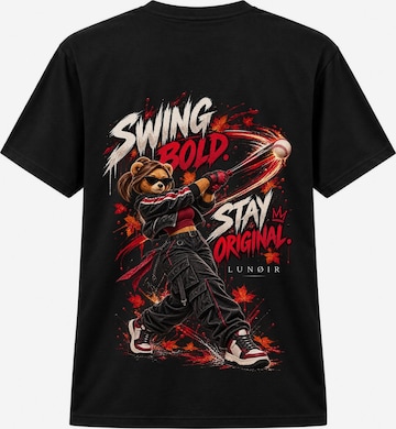 LUNØIR Studio Shirt 'BOSS Femme Baseball Original Swing' in Schwarz: Vorderseite