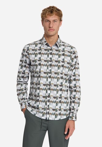 No Excess Regular fit Overhemd in Beige: voorkant