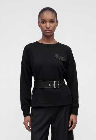 Bluză de molton de la Karl Lagerfeld pe negru: față
