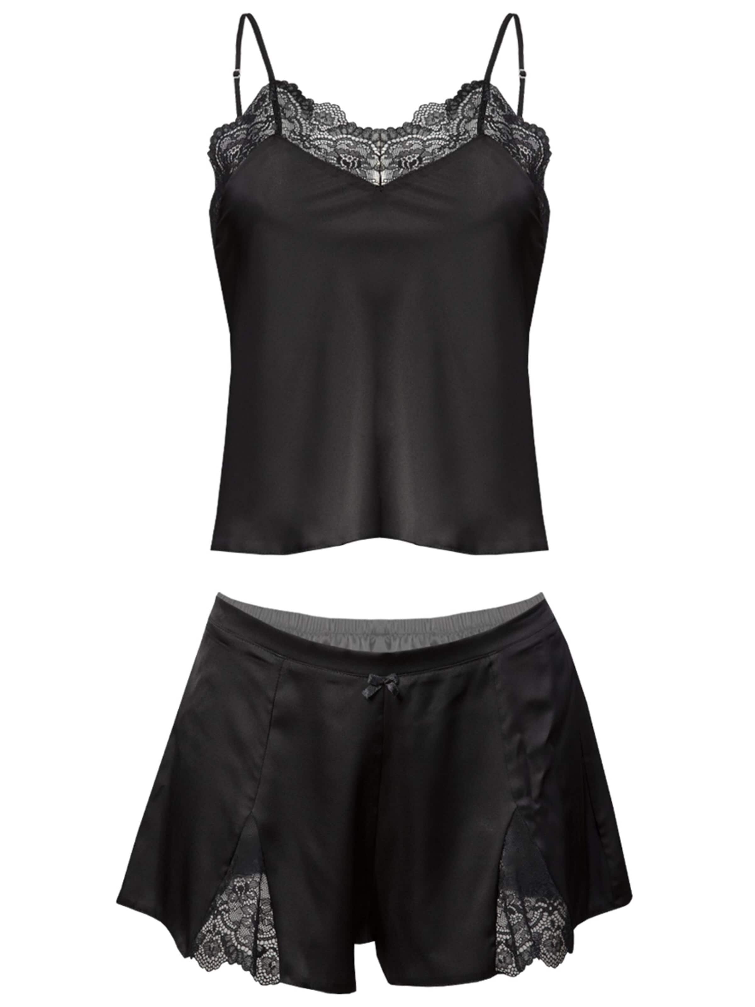 Vivisence Pyjama '2037'‌ in Schwarz: Vorderseite