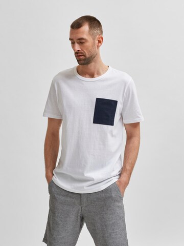 Tricou 'Zane' de la SELECTED HOMME pe alb: față