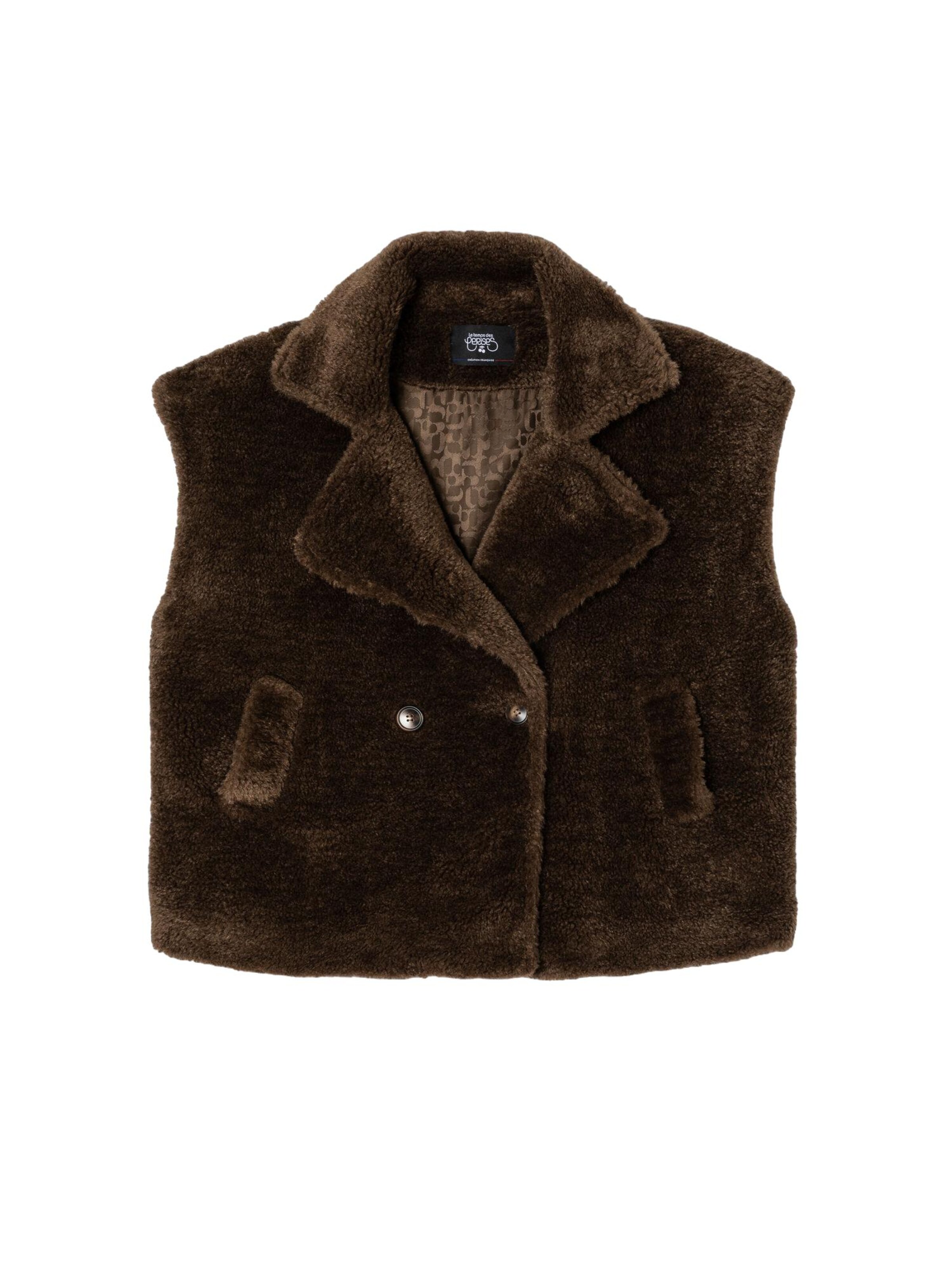 Gilet 'Lego' Le Temps Des Cerises en marron : devant