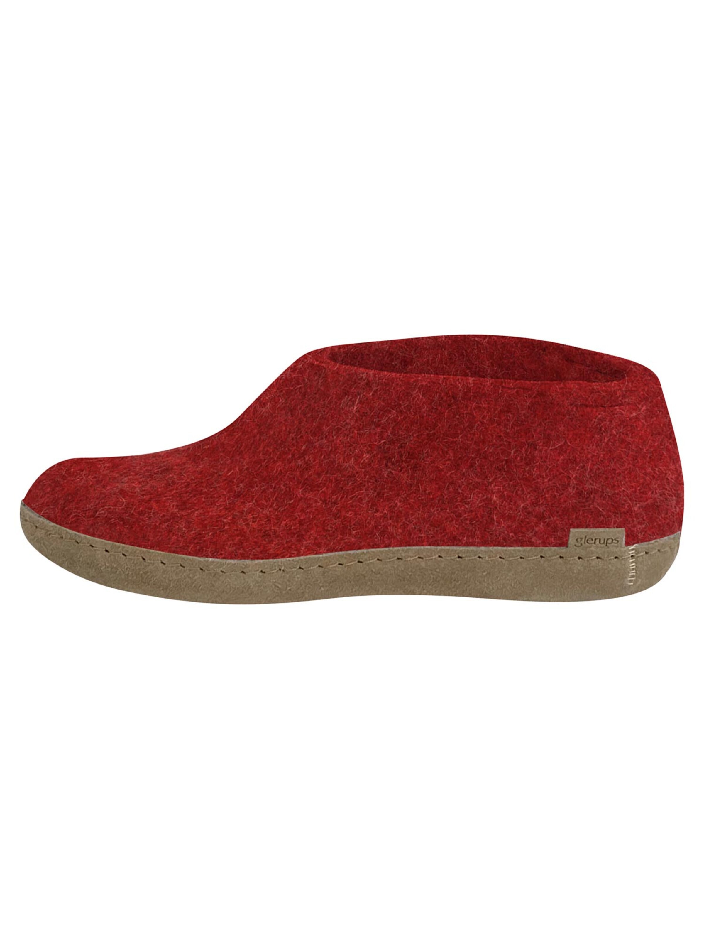 Glerups Slipper 'Ledersohle' in Red: front