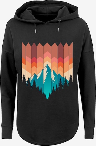 F4NT4STIC Sweatshirt 'Berg Sonnenuntergang Geometrisch' in Schwarz: Vorderseite