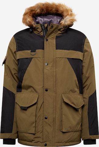 BURTON MENSWEAR LONDON Winterjas 'Fern' in Groen: voorkant