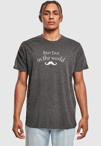 Merchcode T-Shirt 'Fathers Day - Best Dad In The World' in Grau: predná strana