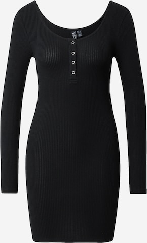 PIECES Úpletové šaty 'KITTI' – černá: přední strana