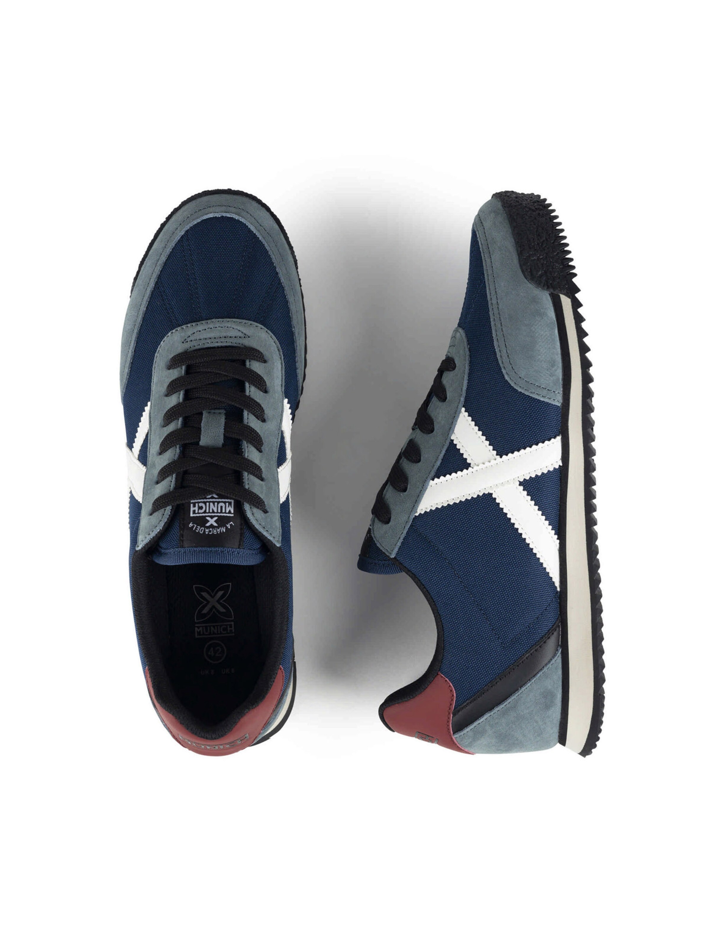 Baskets basses 'RIBER' MUNICH en bleu : au dessus