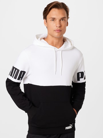 PUMA Athletic Sweatshirt in White: front