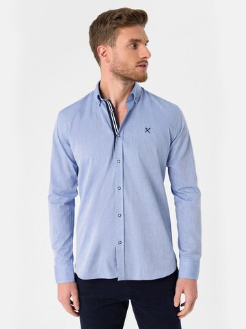 Jacey Quinn Regular fit Button Up Shirt in Blue