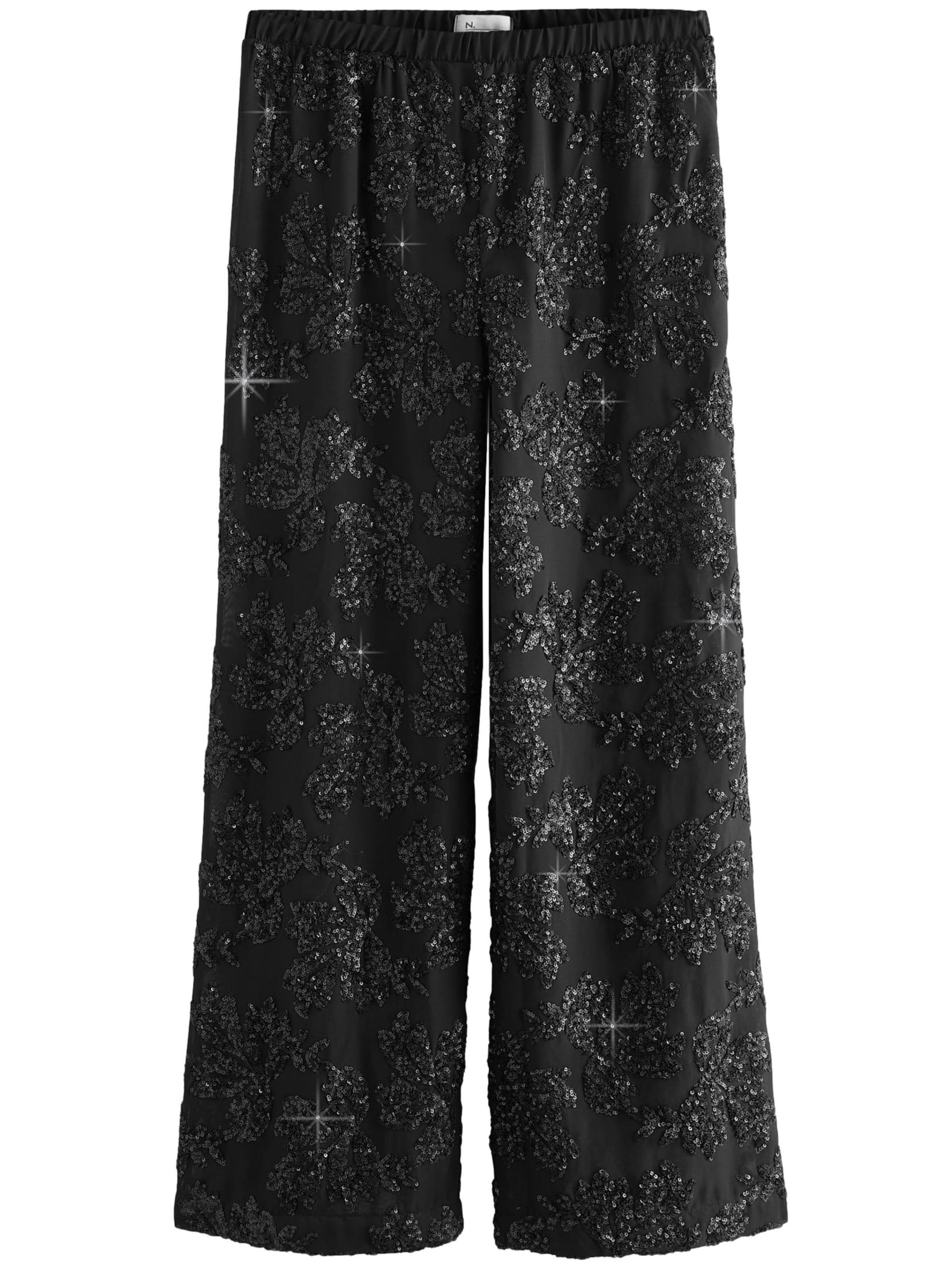 Next Wide leg Trousers in Black: front