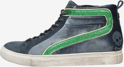 Sneaker înalt 'Studs Velvet' Scalpers pe bleumarin / verde, Vizualizare produs
