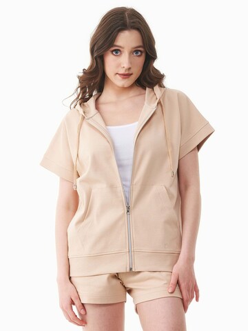 Organication Sweat jacket in Beige: front