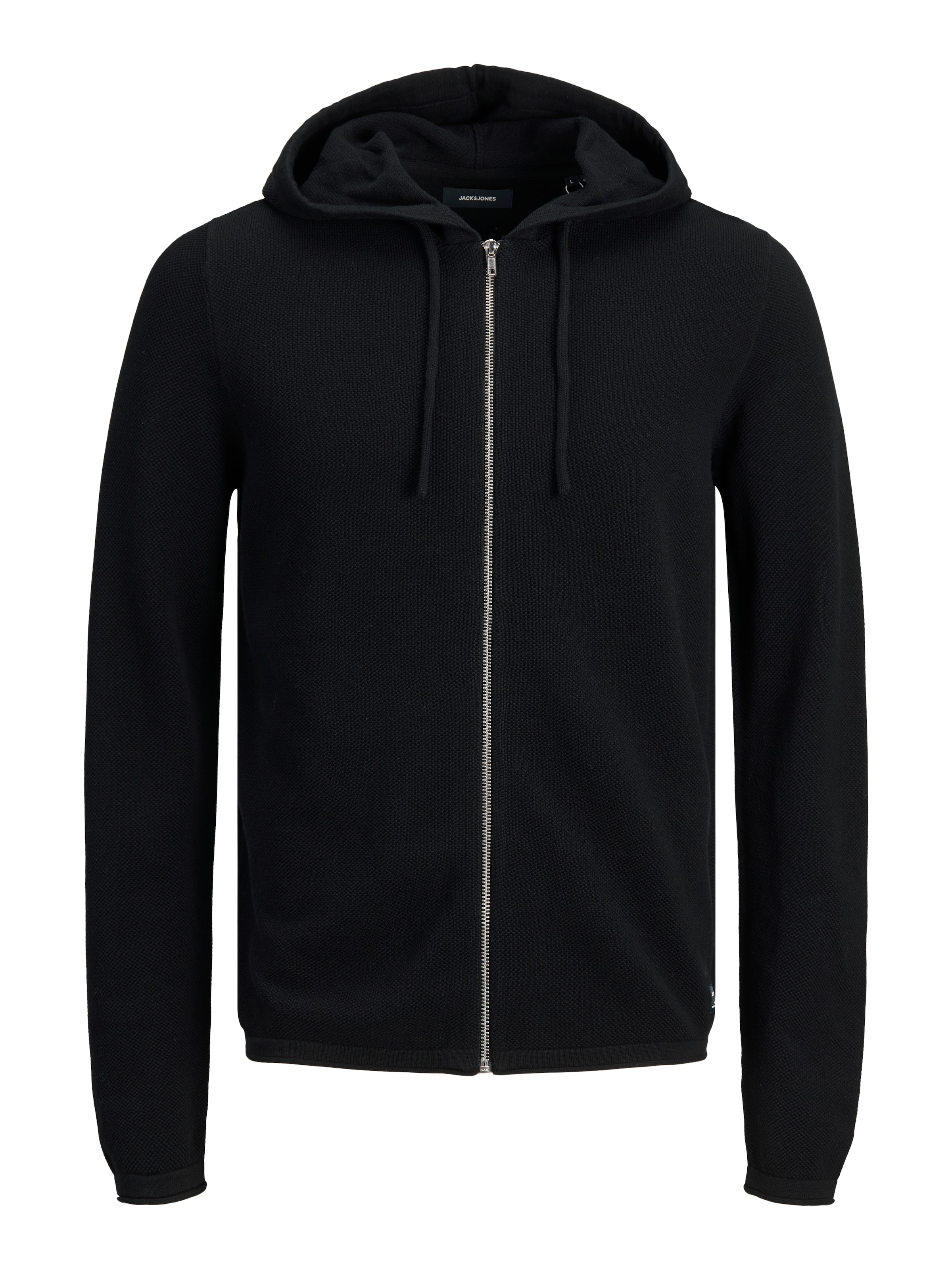 JACK & JONES Gebreid vest 'JJEHill' in Zwart: voorkant