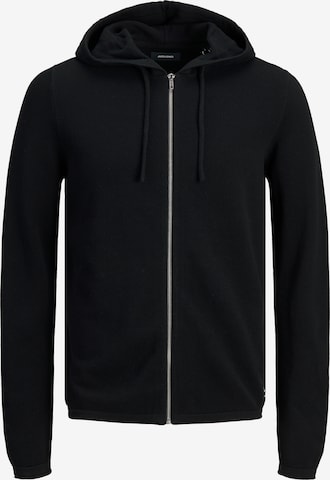 JACK & JONES Knit Cardigan 'Hill' in Black: front