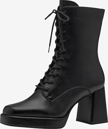 TAMARIS Lace-up bootie in Black: front