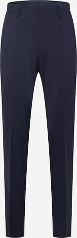 BOSS Regular Pleated Pants 'Lenon' in Blue: front