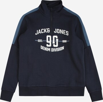 Jack & Jones Junior Sweatshirt 'DIVISION' in Blauw: voorkant