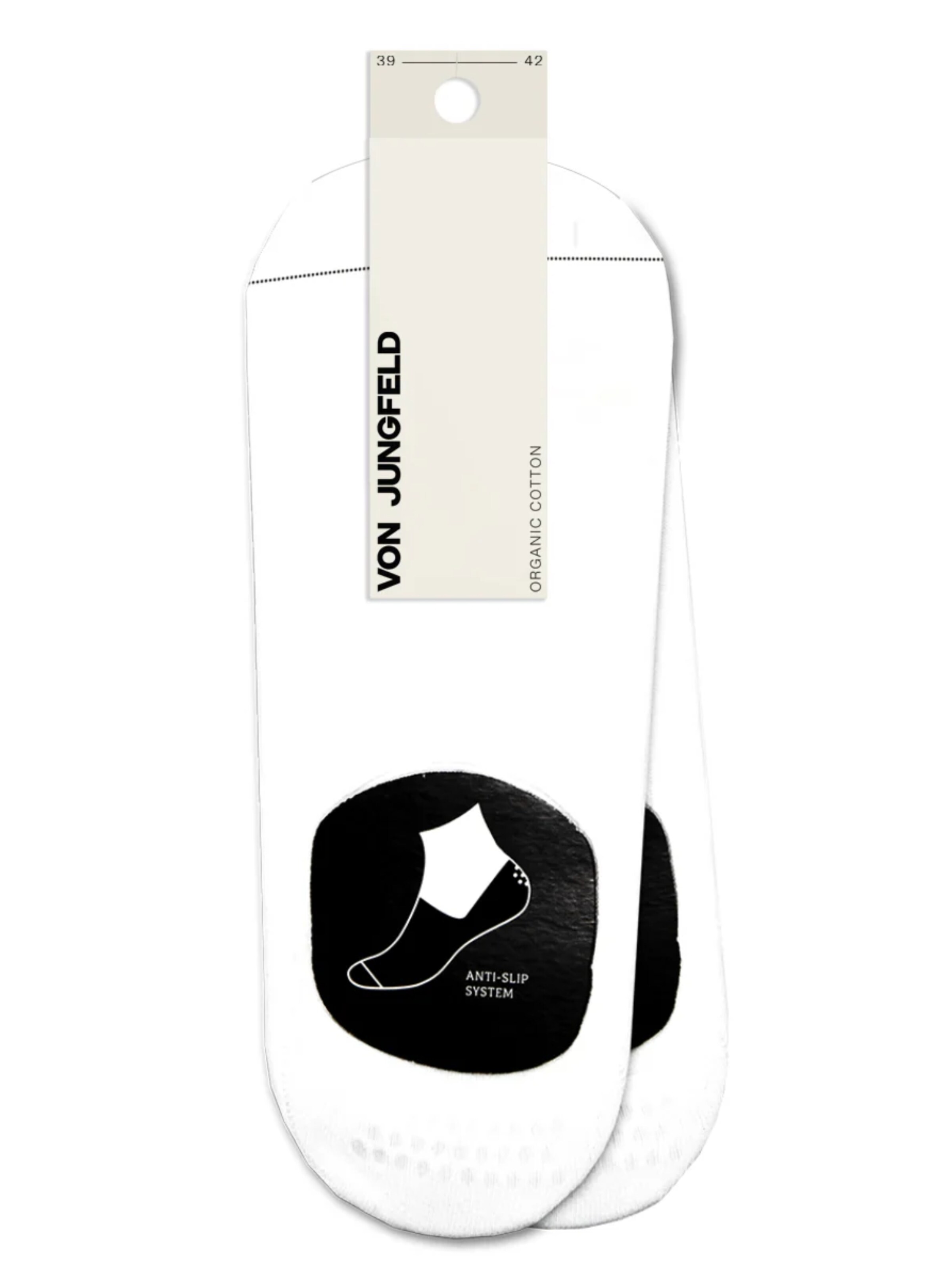 Von Jungfeld Ankle Socks 'Anti-Rutsch' in White: front