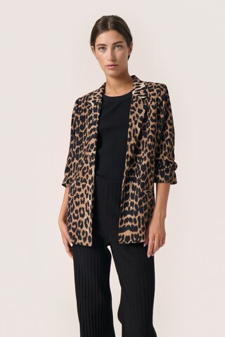 SOAKED IN LUXURY Blazer 'Shirley' in Brown: front