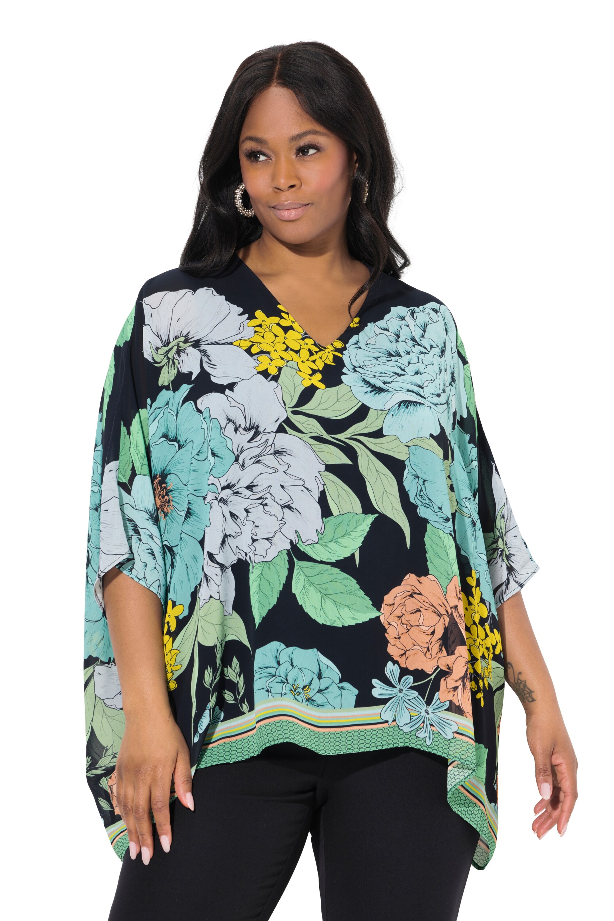 Ulla Popken Tuniek in Zwart: voorkant