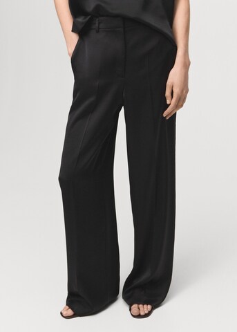 MANGO Wide leg Pleated Pants 'Rob-W' in Black: front