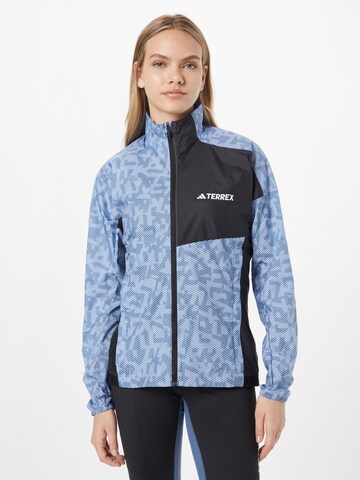 ADIDAS TERREX Athletic Jacket 'TRAIL' in Blue: front