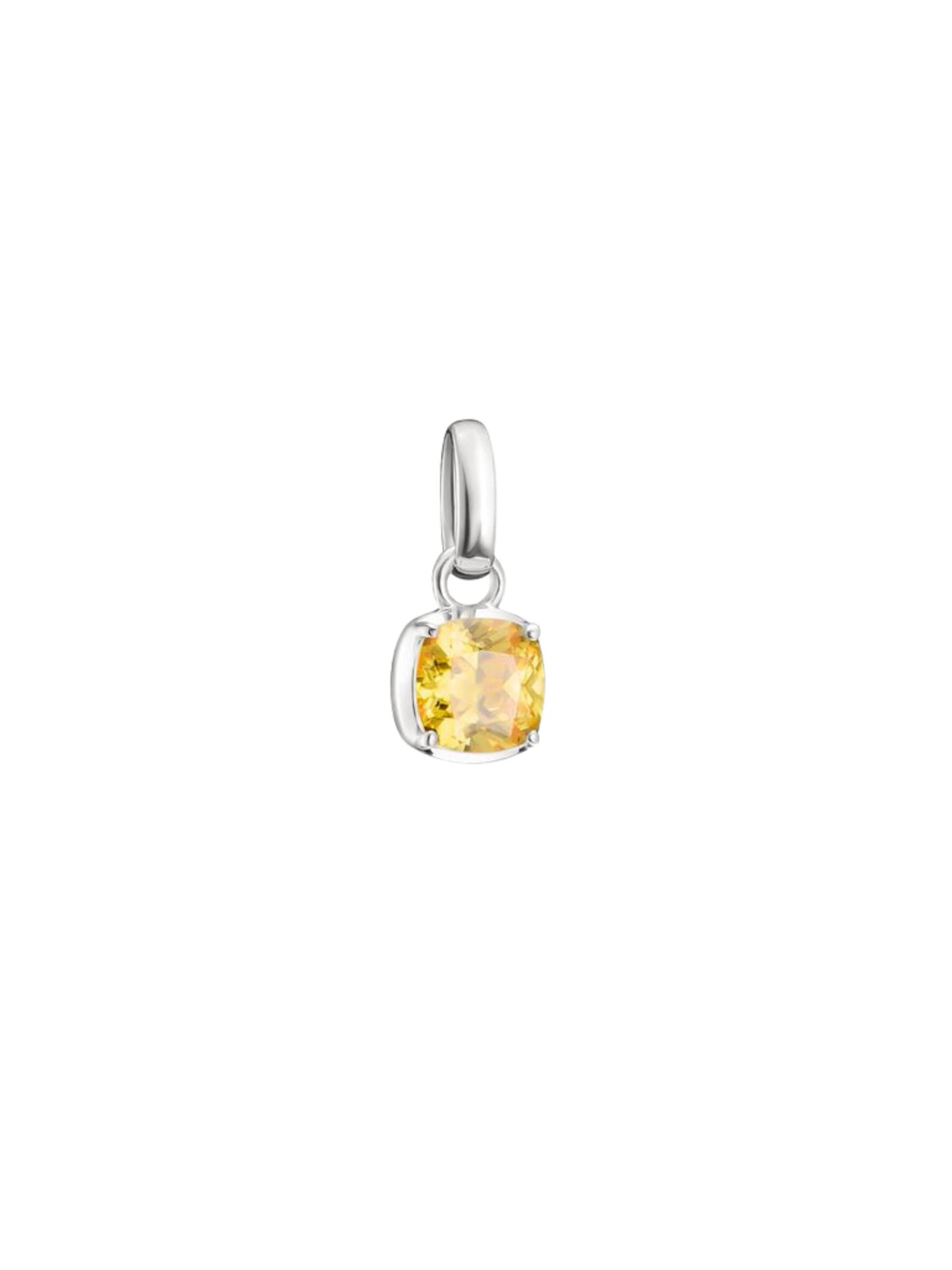 Thomas Sabo Pendant 'Silber Charm Anhänger Geburtsstein November Connect' in Yellow: front