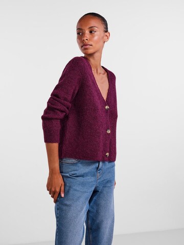 PIECES Knit Cardigan 'Ellen' in Purple