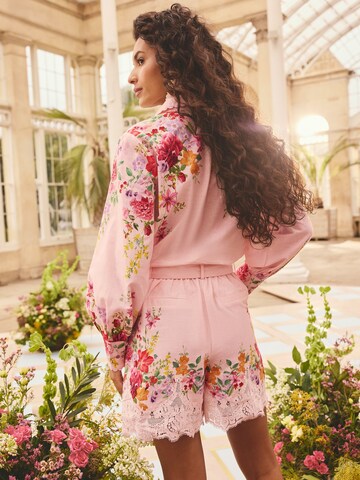 Loosefit Pantalon à pince love & roses en rose