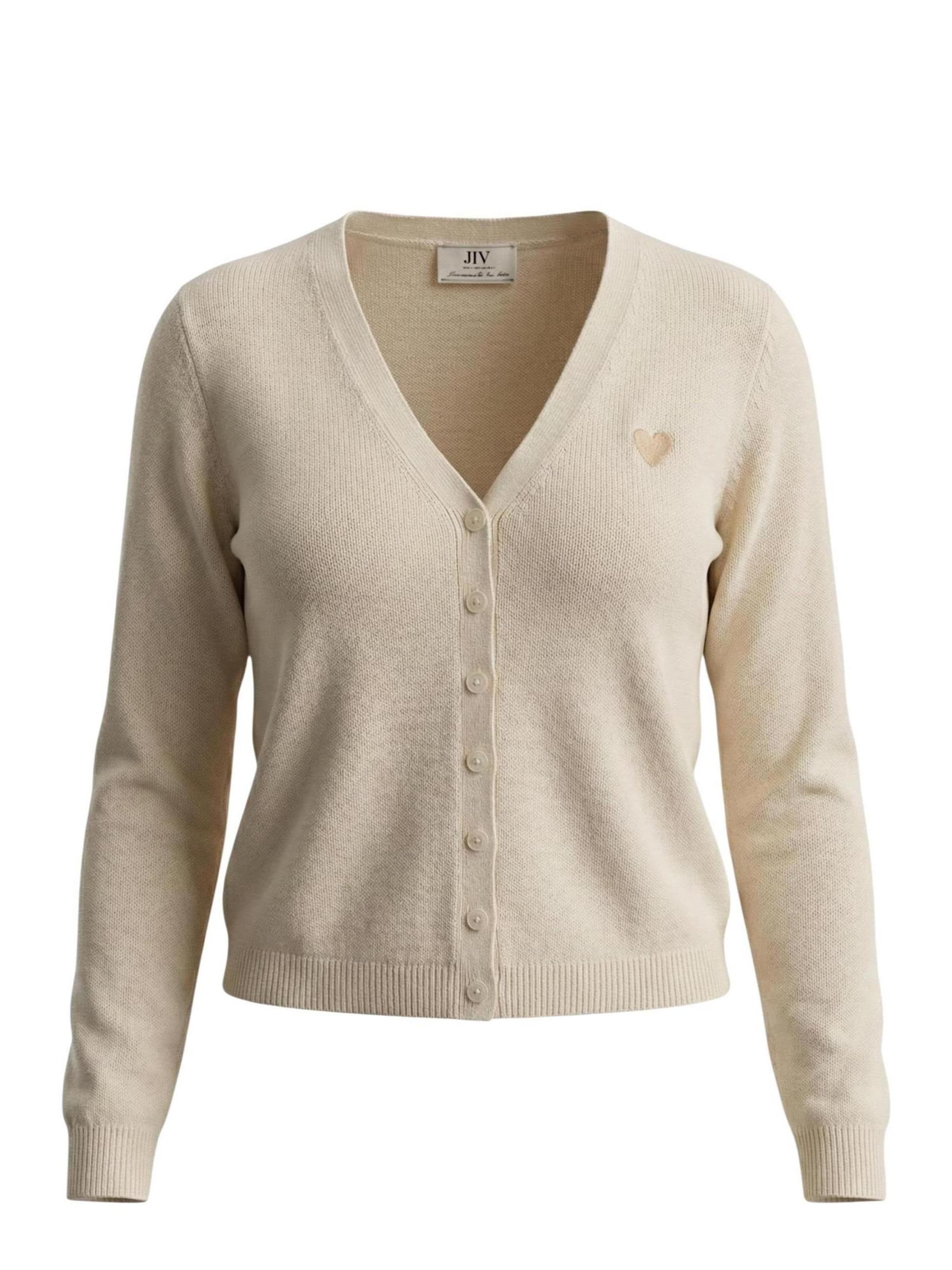 Pullover 'Jdykate L/S V-Neck Emb. Cardigan Knt 15363324' di Jaqueline de Yong in beige: frontale