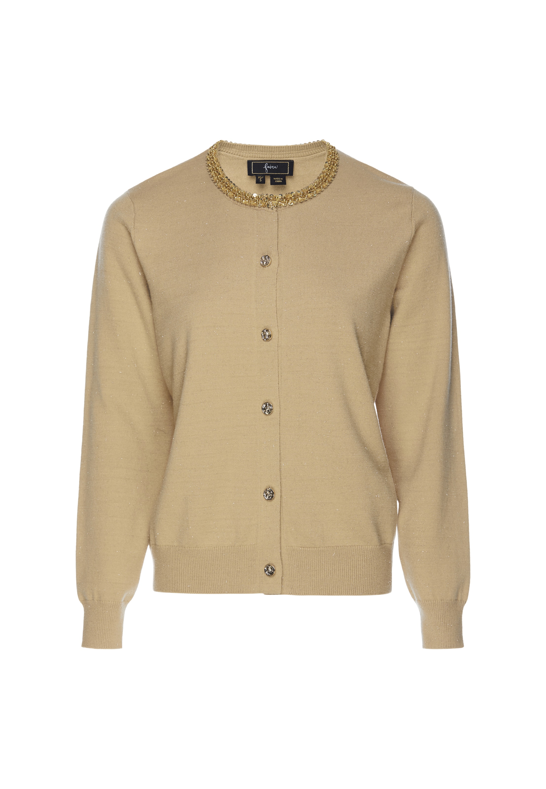 faina - Cárdigan en beige: frente