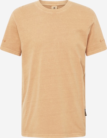 T-Shirt G-Star RAW en marron : devant