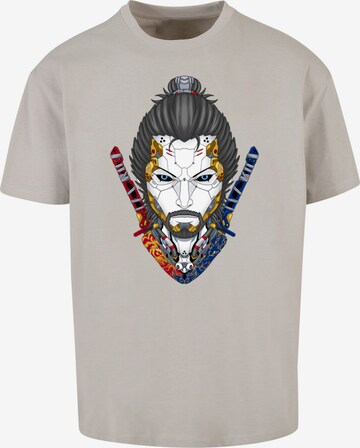 F4NT4STIC Shirt 'Cyberpunk Samurai CYBERPUNK STYLES' in Grijs: voorkant