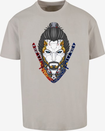 F4NT4STIC T-Shirt 'Cyberpunk Samurai CYBERPUNK STYLES' in Grau: predná strana