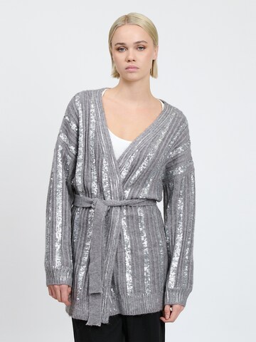 Influencer Knit cardigan in Grey: front