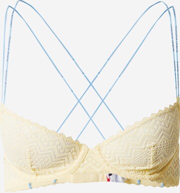 Tommy Jeans T-shirt Bra in Yellow: front