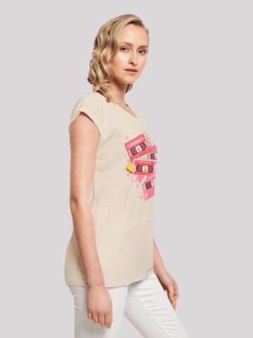 F4NT4STIC Shirt 'Christmas Retro Song Tapes Pink' in Beige