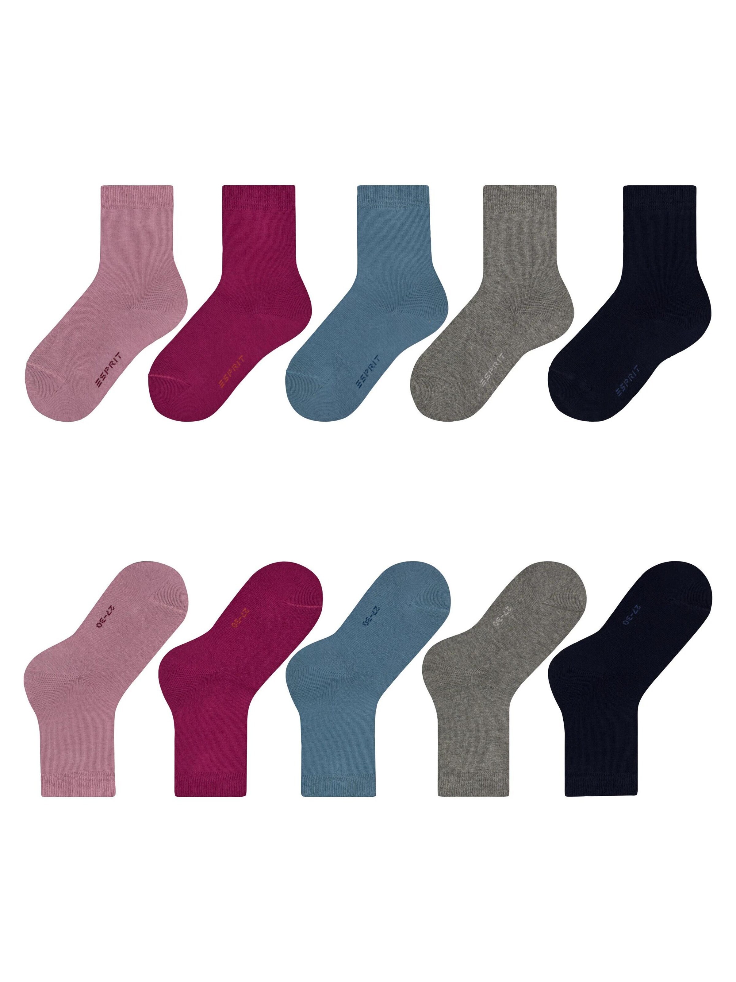 ESPRIT Socks 'Solid Mix 5-Pack' in Mixed colors